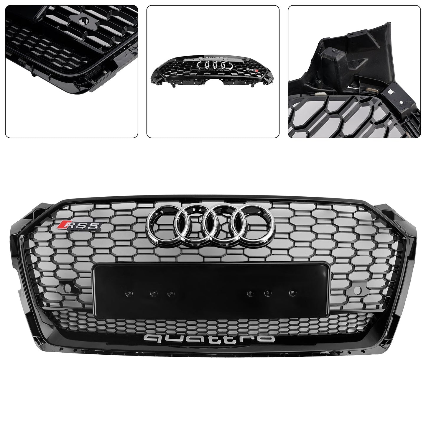 2017-2019 Audi A5 S5 B9 RS5 Style Honeycomb Sport Mesh Hex Grill Grille 8W6-853-651-AB-FUQ