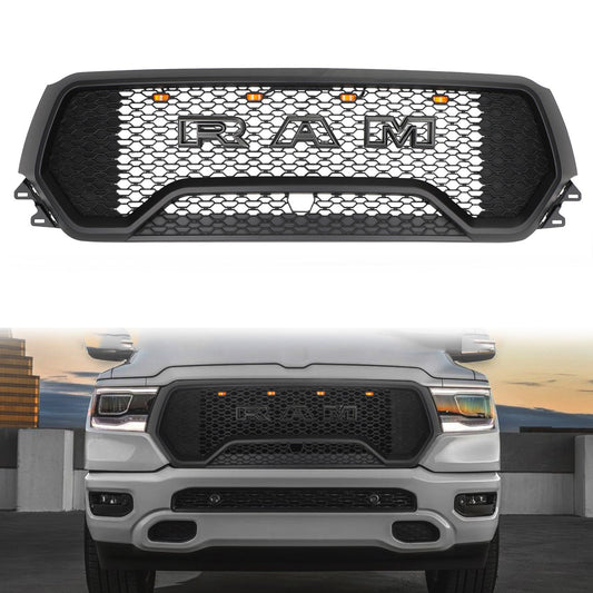 Dodge Ram 1500 2019 2020 2021 2022 2023 2024 TRX Grill Honeycomb Mesh Front Grille With LED Light