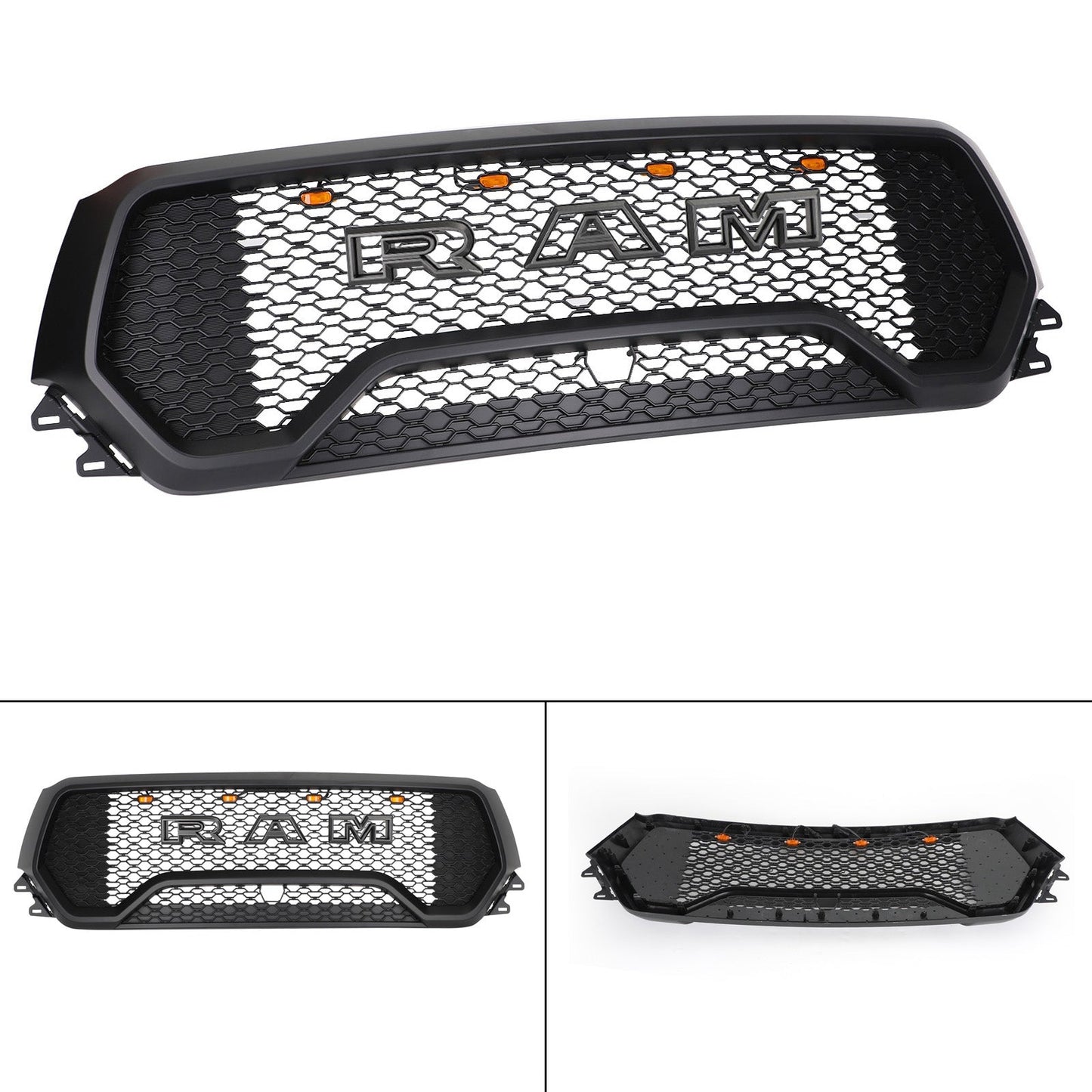 Dodge Ram 1500 2019 2020 2021 2022 2023 2024 TRX Grill Honeycomb Mesh Front Grille With LED Light