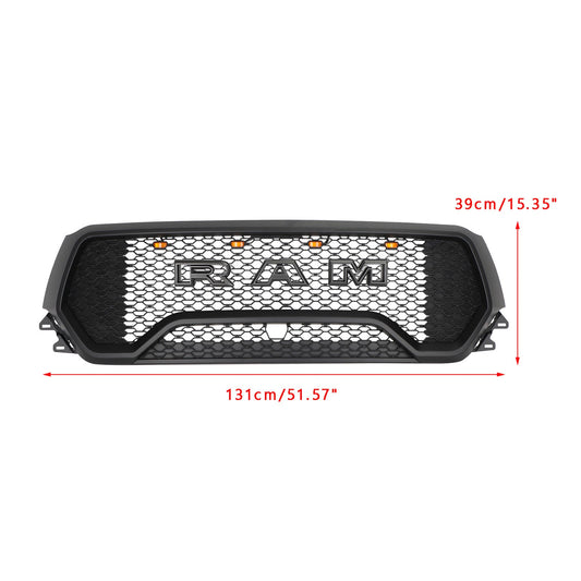 Dodge Ram 1500 2019 2020 2021 2022 2023 2024 TRX Grill Honeycomb Mesh Front Grille With LED Light