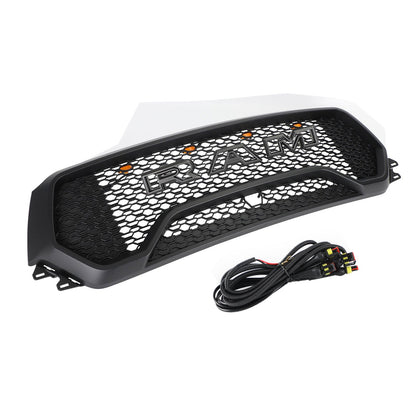 Dodge Ram 1500 2019 2020 2021 2022 2023 2024 TRX Grill Honeycomb Mesh Front Grille With LED Light