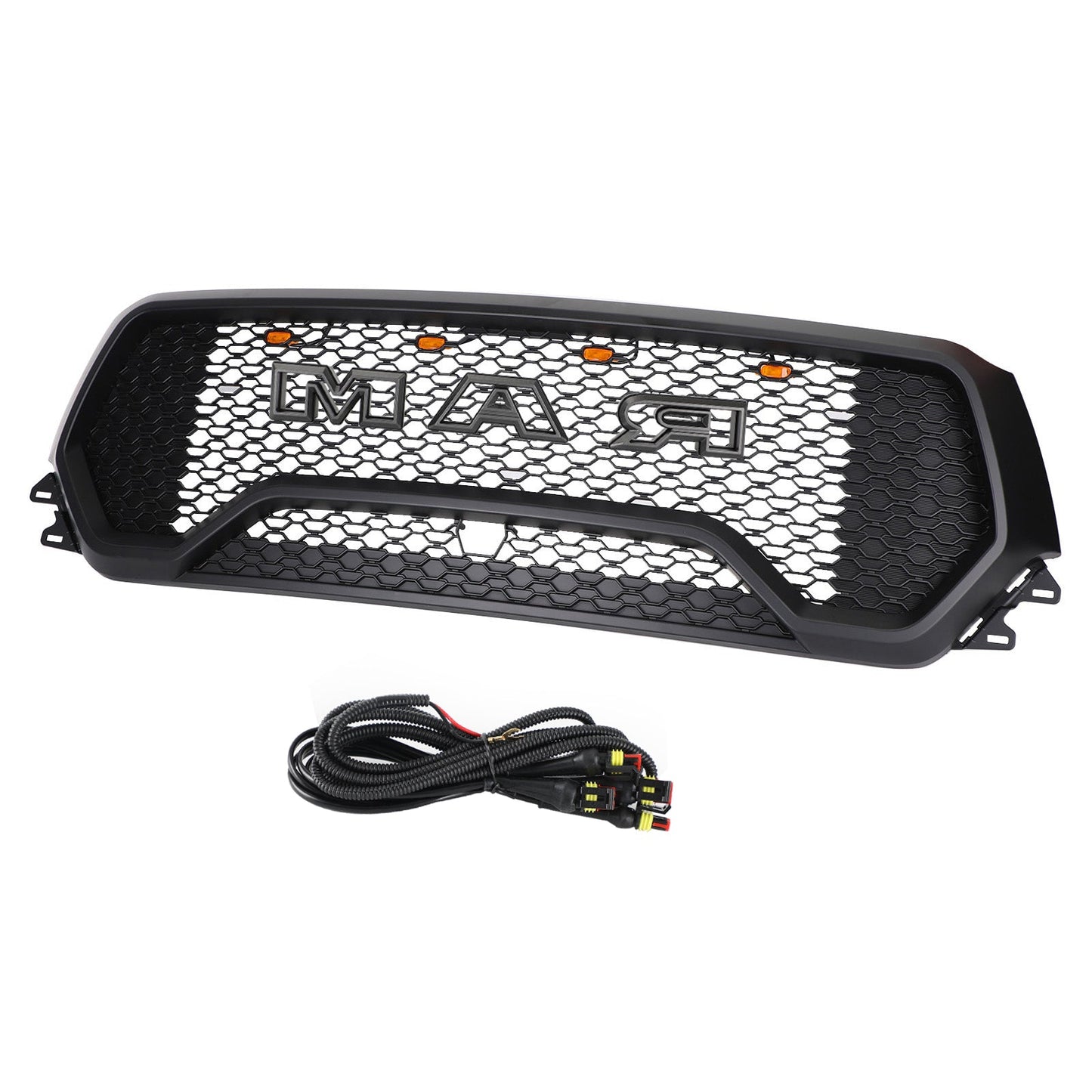 Ram 1500 2019-2024 Dodge Grill TRX Style LED Honeycomb Front Upper Hood Grill Generic