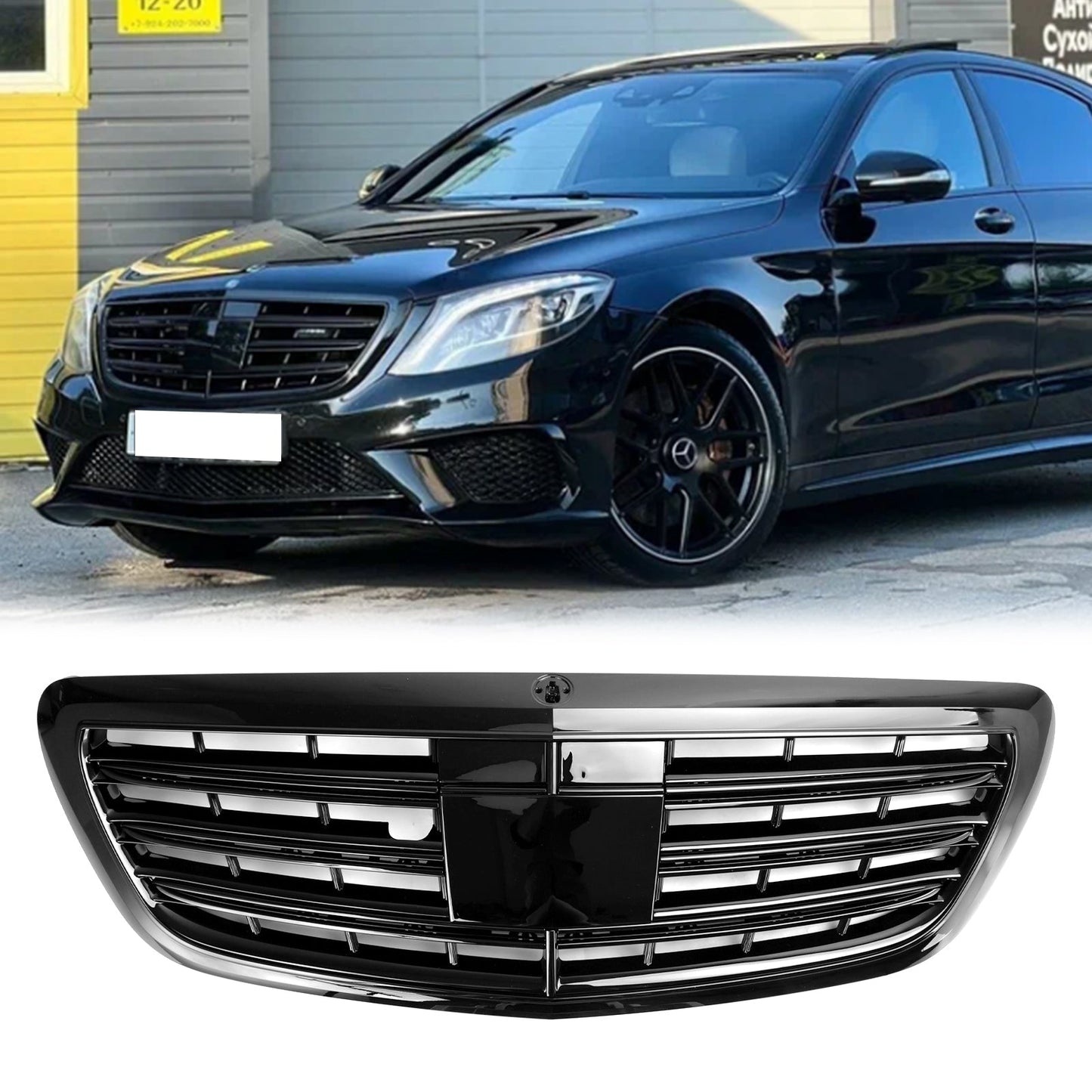 2014-2020 Mercedes-Benz S-class W222 Black Grille Front Bumper Replacement Grill W/ ACC