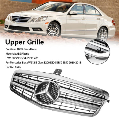 2009-2013 Mercedes Benz W212 E-Class Front Chrome Grille Air Intake Radiator Bumper Replacement Grill