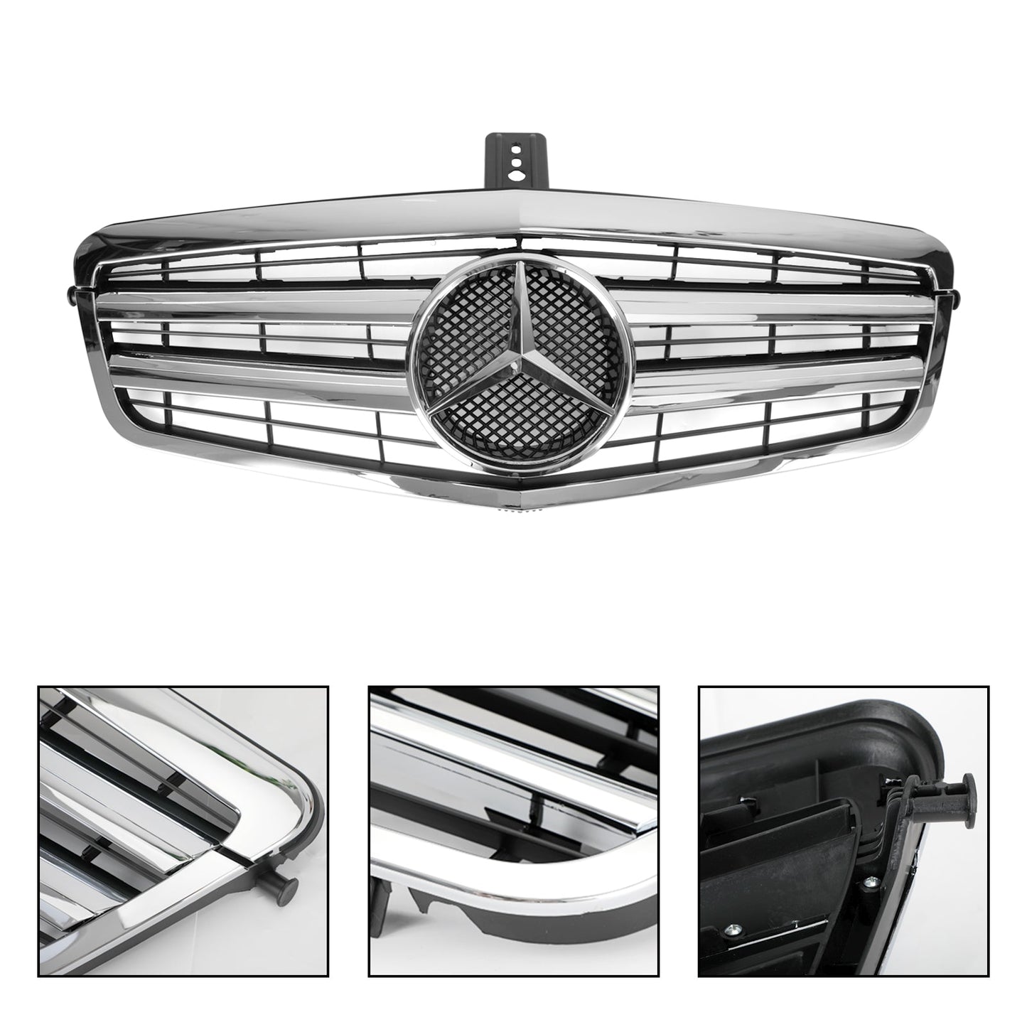 2009-2013 Mercedes Benz W212 E-Class Front Chrome Grille Air Intake Radiator Bumper Replacement Grill