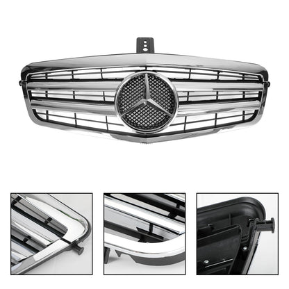 2009-2013 Mercedes Benz W212 E-Class Front Chrome Grille Air Intake Radiator Bumper Replacement Grill