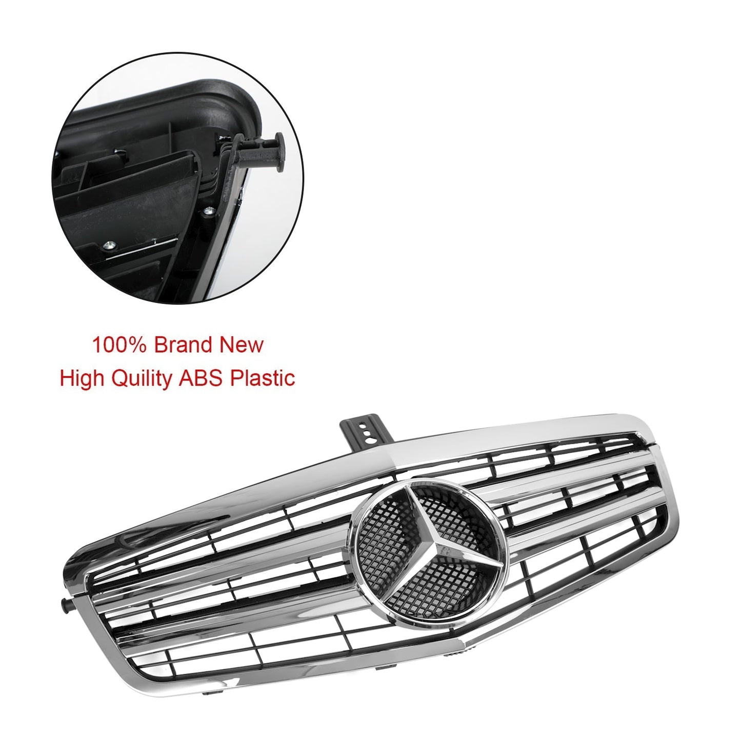2009-2013 Mercedes Benz W212 E-Class Front Chrome Grille Air Intake Radiator Bumper Replacement Grill