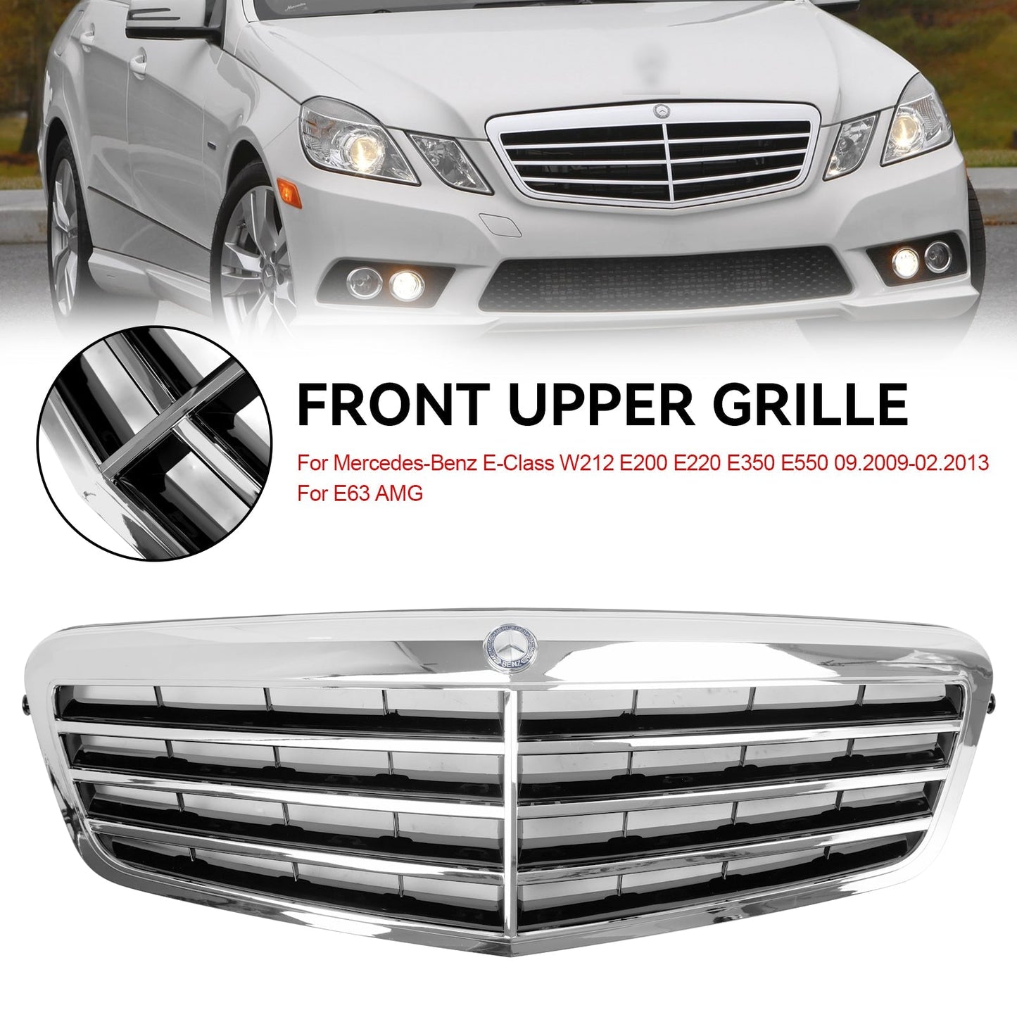 2009-2013 Mercedes Benz W212 E-Class 4 Doors Model Front Bumper Grille Replacement Grill