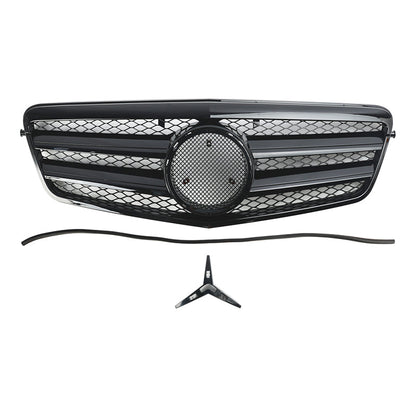 2009-2013 Mercedes-Benz E-Class W212 Black Grille AMG Style Front Bumper Replacement Grill