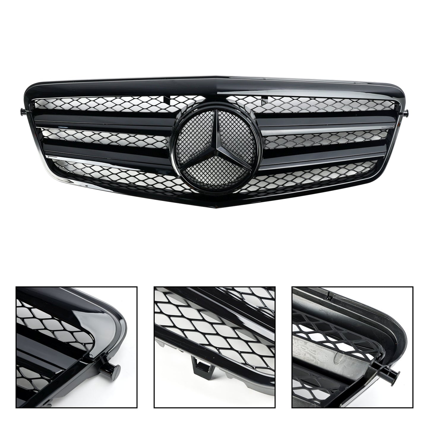 2009.9-2013.2 Mercedes-Benz E-Class W212 E200 E220 E350 E550 E63 AMG Black Grill Front Bumper Replcement Grille