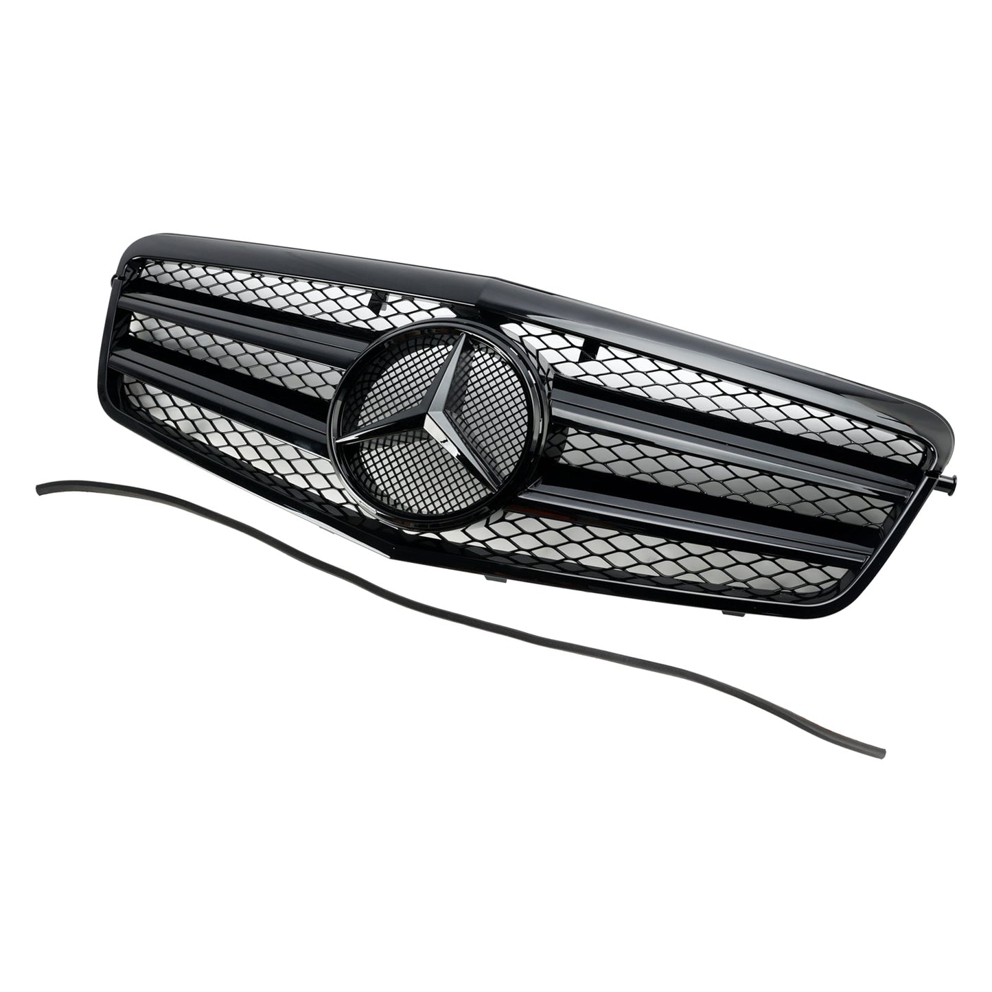 2009-2013 Mercedes-Benz E-Class W212 Black Grille AMG Style Front Bumper Replacement Grill
