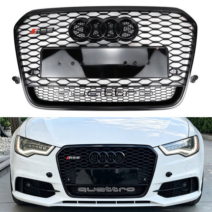Audi 2012-2015 A6 S6 C7 Grill Replacement RS6 Style Front Mesh Honeycomb Black Grill