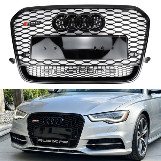 2012-2015 Audi A6 A6 Sline S6 C7 Black Front Bumper Grill With Quattro RS6 Style Honeycomb Grill