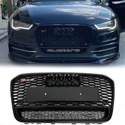 Audi 2012-2015 A6 S6 C7 Grill Replacement RS6 Style Front Mesh Honeycomb Grill Replacement