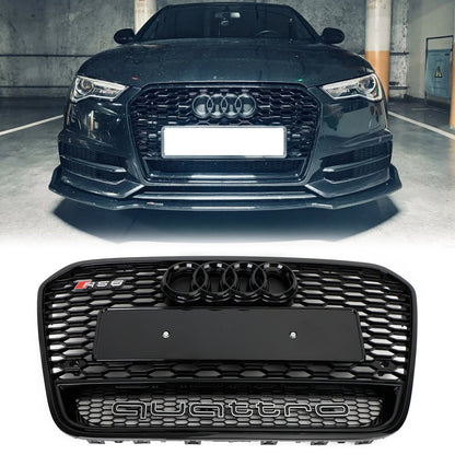 Audi 2012-2015 A6 S6 C7 Grill Replacement RS6 Style Front Mesh Honeycomb Grill Replacement