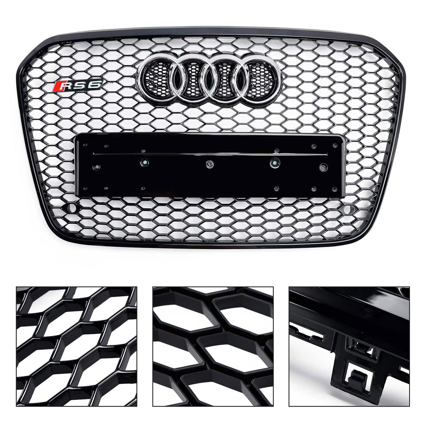 Audi 2012-2015 A6 S6 C7 Grill Replacement RS6 Style Front Mesh Honeycomb Grill Replacement