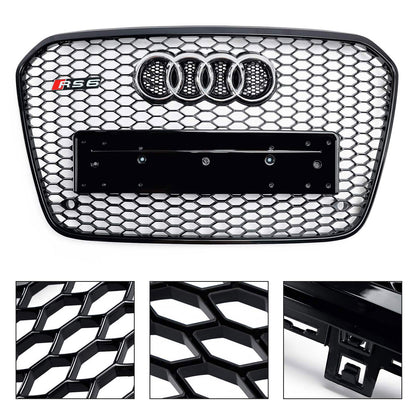 Audi 2012-2015 A6 S6 C7 Grill Replacement RS6 Style Front Mesh Honeycomb Grill Replacement