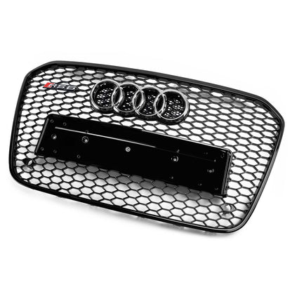2012-2015 Audi A6 C7/S6 pre-facelift RS6 Style Honeycomb Front Bumper Grille Blcak Grill
