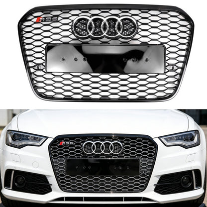 2012-2015 Audi A6 C7/S6 pre-facelift RS6 Style Honeycomb Front Bumper Grille Blcak Grill
