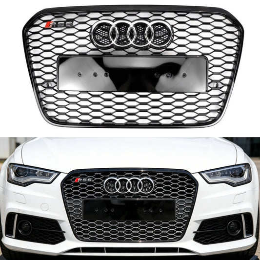 2012-2015 Audi A6 C7 / S6 pre-facelift RS6 Style Honeycomb Front Bumper Grille Blcak Grill