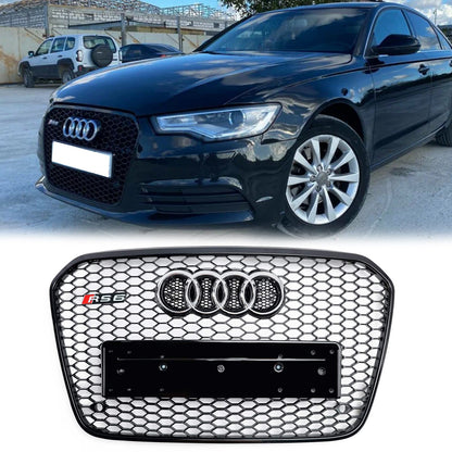 Audi 2012-2015 A6 S6 C7 Grill Replacement RS6 Style Front Mesh Honeycomb Grill Replacement