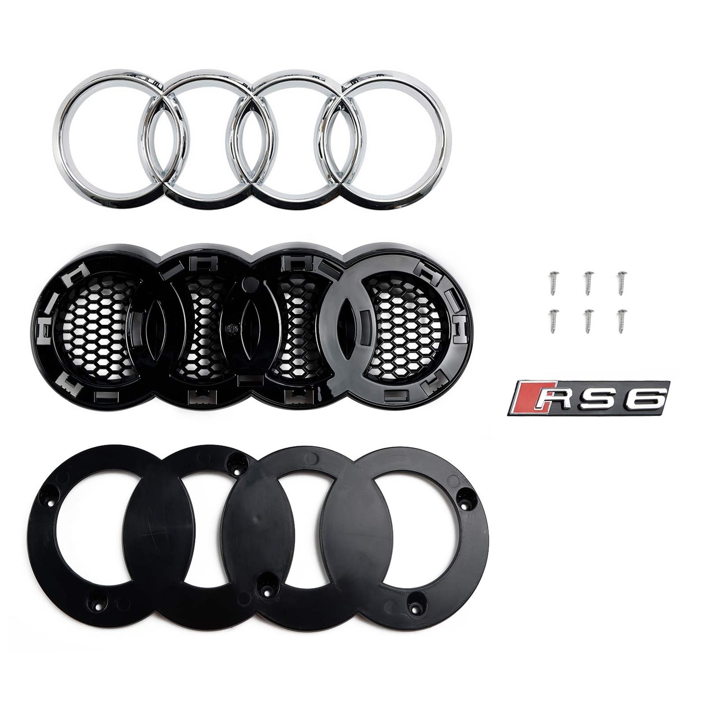 Audi 2012-2015 A6 S6 C7 Grill Replacement RS6 Style Front Mesh Honeycomb Grill Replacement