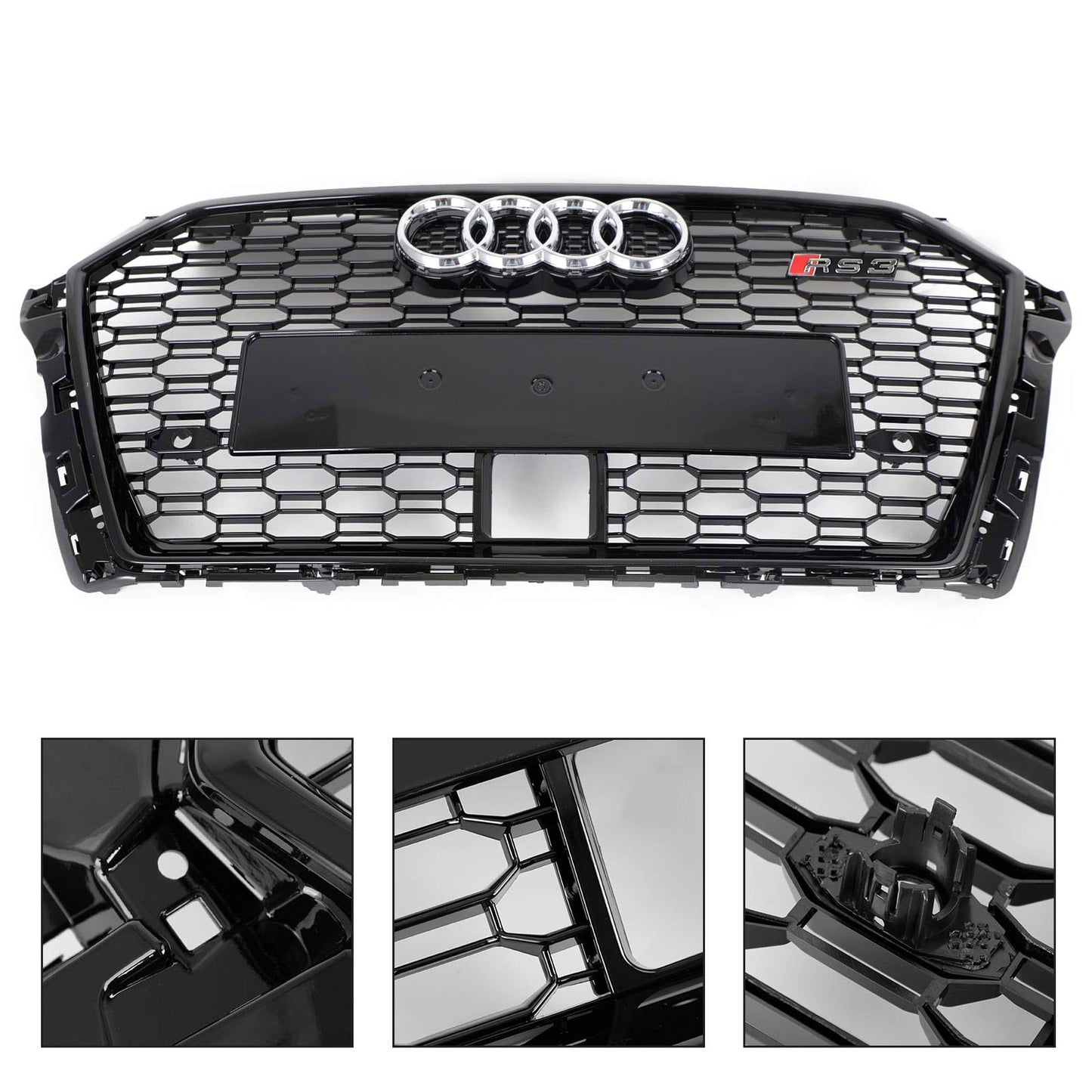 2017-2019 Audi A3 /A3 Sile/S3 To RS3 Style Honeycomb Grill Bumper Replacement