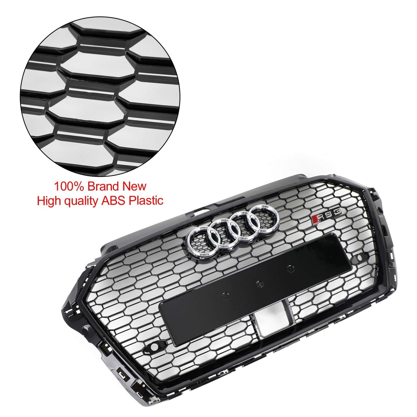2017-2019 Audi A3 /A3 Sile/S3 To RS3 Style Honeycomb Grill Bumper Replacement