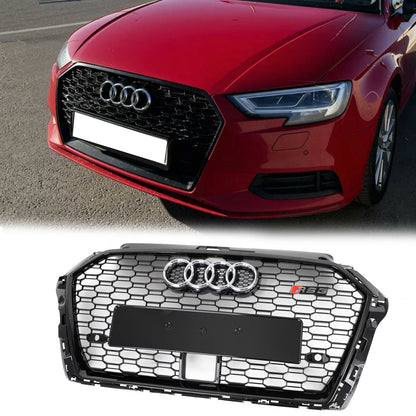 2017-2019 Audi A3 /A3 Sile/S3 To RS3 Style Honeycomb Grill Bumper Replacement