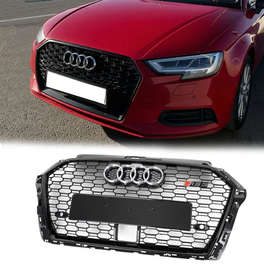 2017-2019 Audi A3 /A3 Sile/S3 To RS3 Style Honeycomb Grill Bumper Replacement