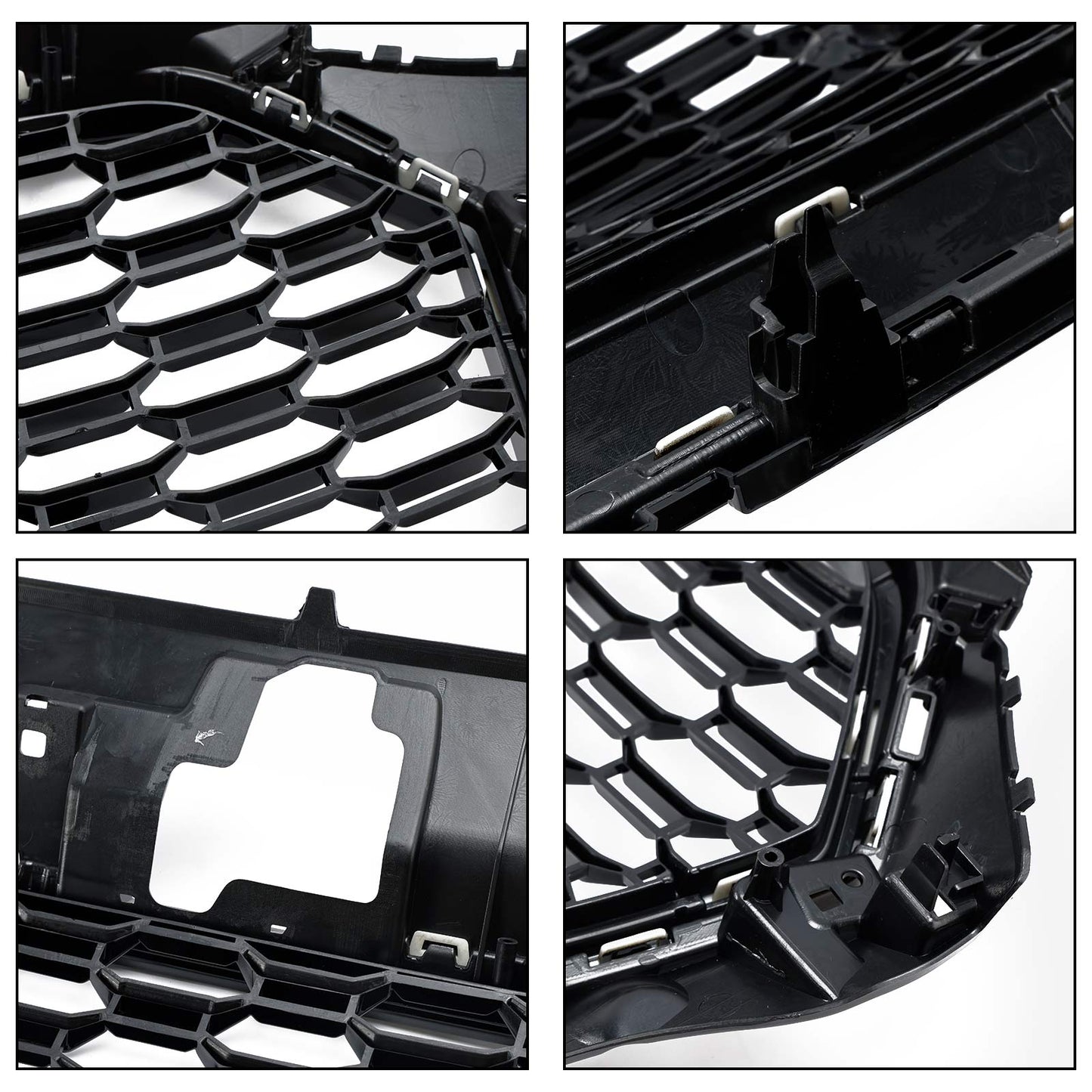 2017-2019 Audi A3/ A3 Sline/ S3 RS3 Style Honeycomb Mesh Grille Front Bumper Glossy Black Grill