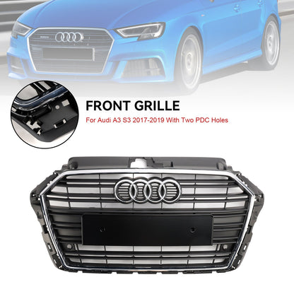 Audi A3 / A3 Sline / S3 2017-2019 Front Grille Chrome Black Slat Replacement Grill