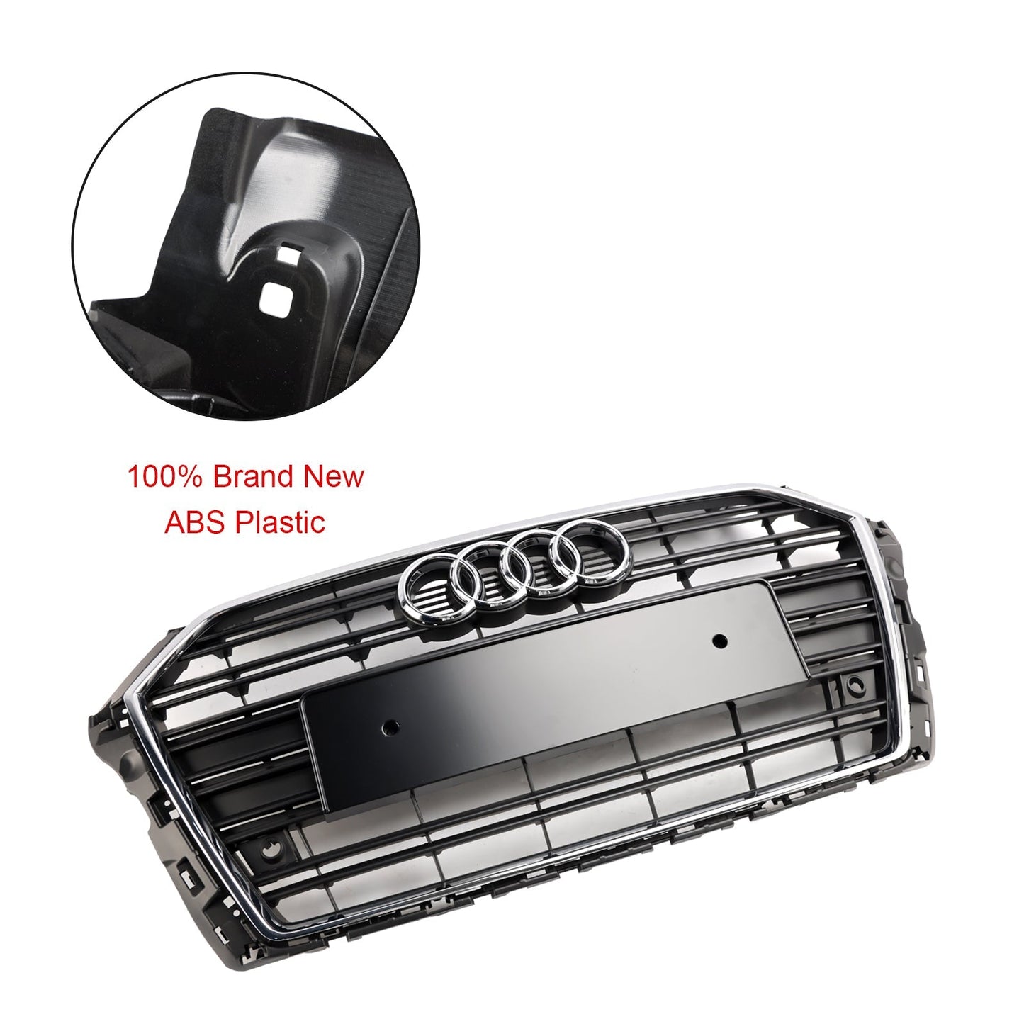 Audi A3 / A3 Sline / S3 2017-2019 Front Grille Chrome Black Slat Replacement Grill