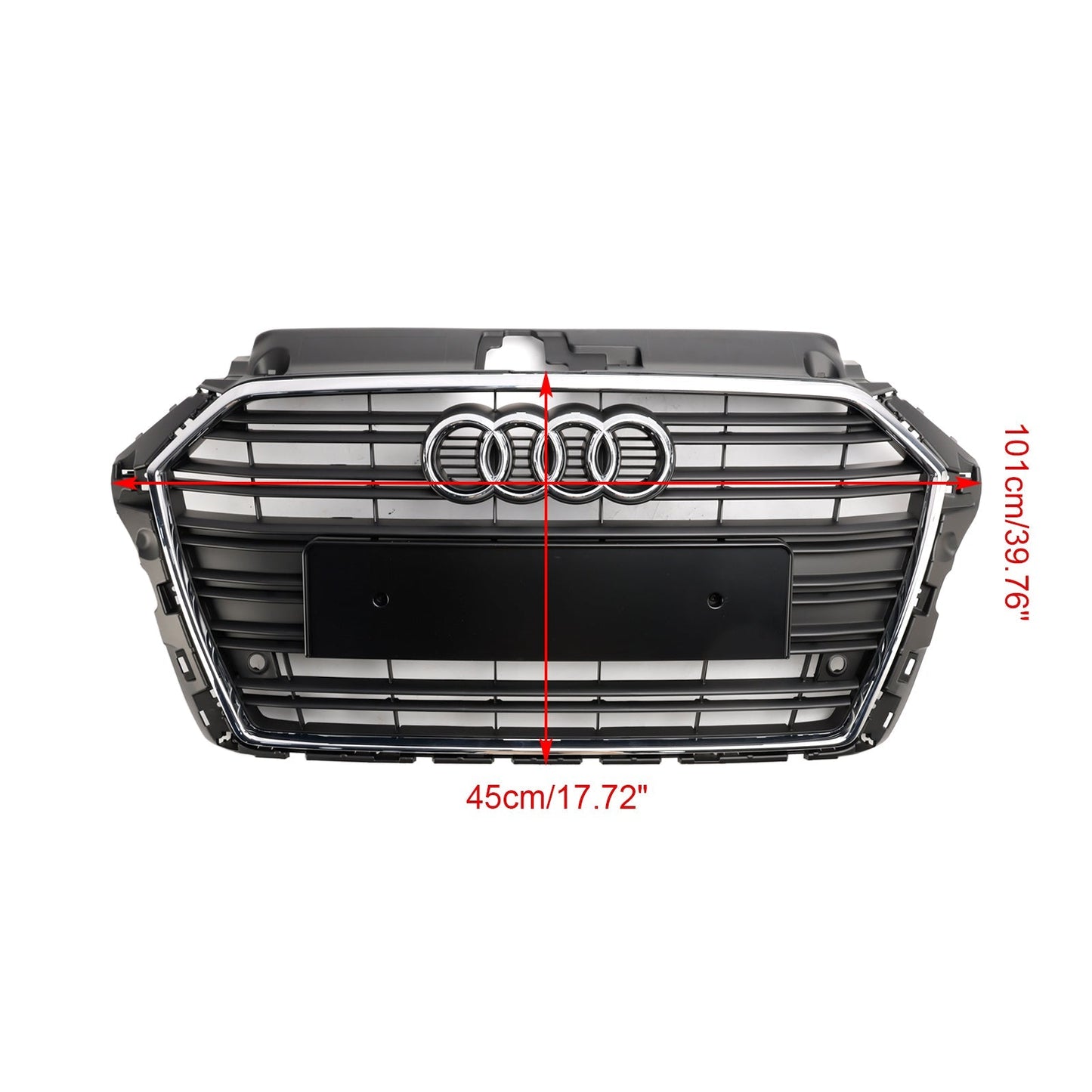 Audi A3 / A3 Sline / S3 2017-2019 Front Grille Chrome Black Slat Replacement Grill
