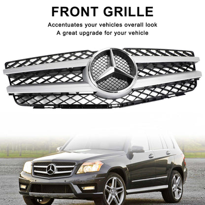 2008-2012 Mercedes Benz GLK-Class X204 GLK350/220/250/300/320 Front Hood Bumper Grill Black Silver Grill