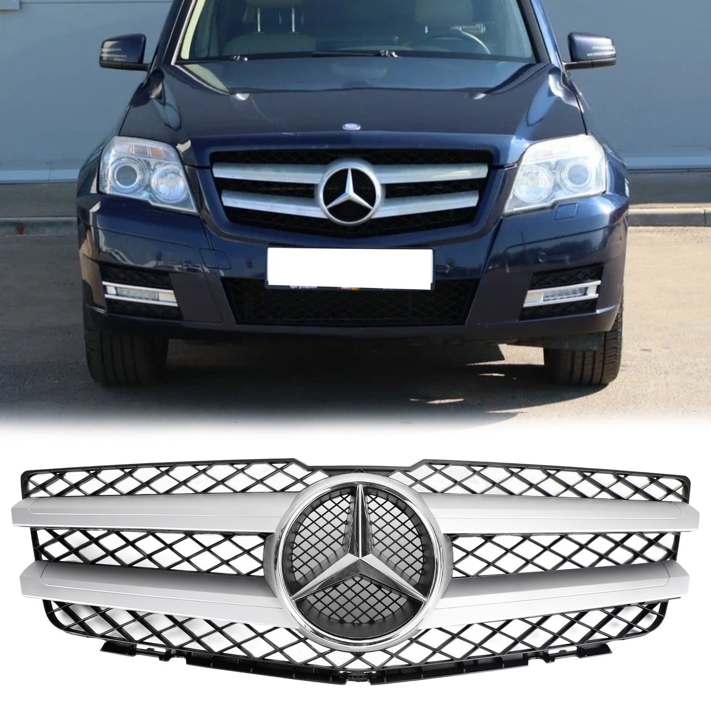 Mercedes Benz GLK-Class X204 2008-2012 Front Bumper Grille Chrome Replacement Grill