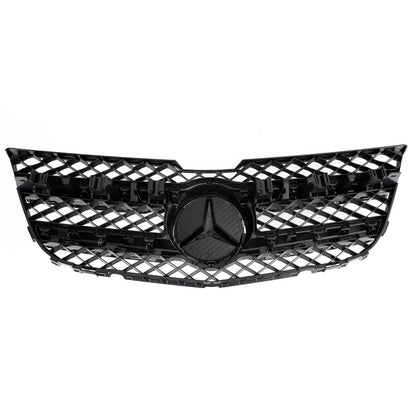 2013-2015 Mercedes-Benz GLK-Class X204 Chrome Front Grill Upper Bumper Replacement W/ Star Emblem Grille