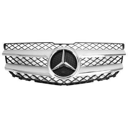 2013-2015 Mercedes-Benz GLK-Class X204 Chrome Front Grill Upper Bumper Replacement W/ Star Emblem Grille