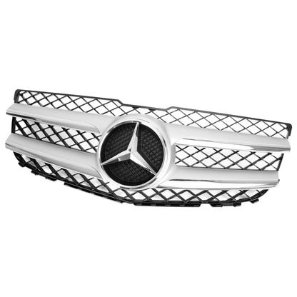 2013-2015 Mercedes-Benz GLK-Class X204 Chrome Front Grill Upper Bumper Replacement W/ Star Emblem Grille