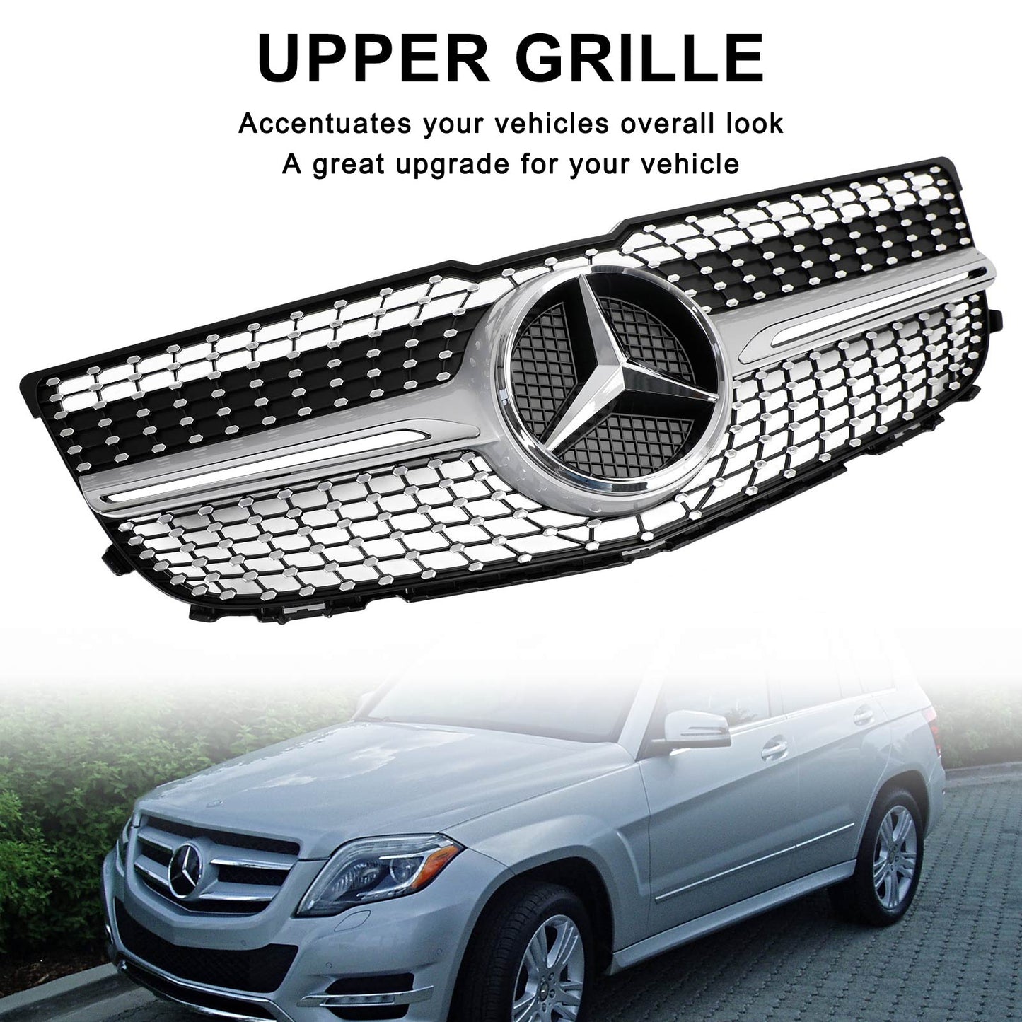 2013-2015 Mercedes Benz X204 GLK-Class GLK250/300/350 Front Bumper Grill Diamond Grille