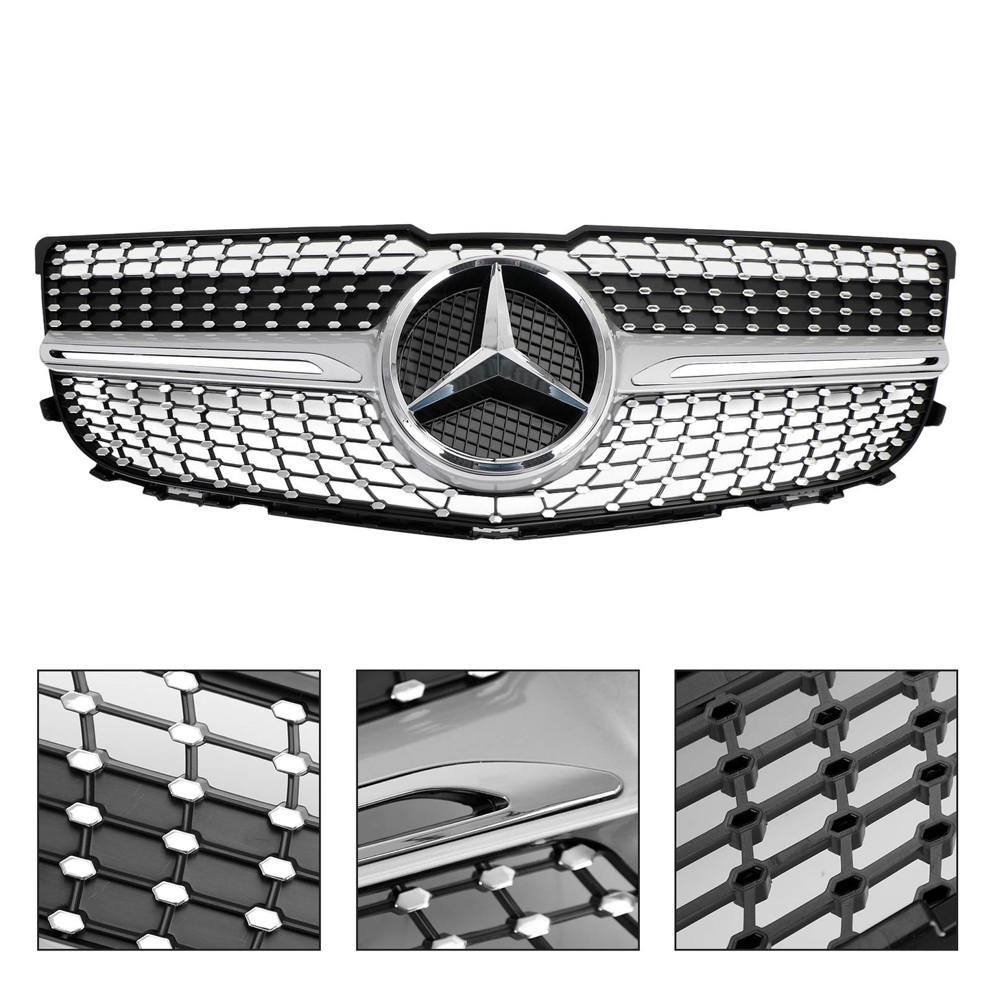 2013-2015 Mercedes Benz X204 GLK-Class GLK250/300/350 Front Bumper Grill Diamond Grille