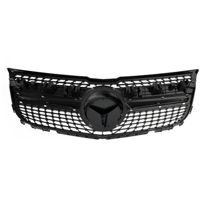 2013-2015 Mercedes-Benz GLK-Class X204 Chrome Front Grill Upper Bumper Replacement W/ Star Emblem Grille