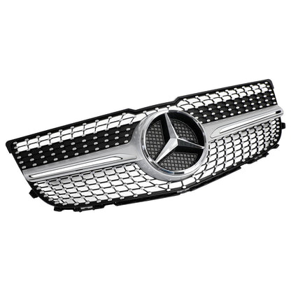 2013-2015 Mercedes-Benz GLK-Class X204 Chrome Front Grill Upper Bumper Replacement W/ Star Emblem Grille