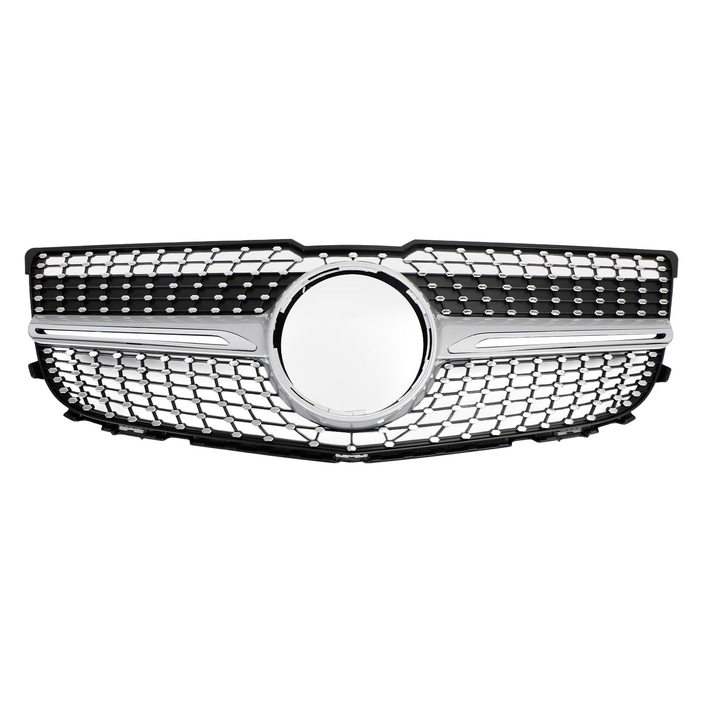 2013-2015 Mercedes-Benz GLK-Class X204 Chrome Front Grill Upper Bumper Replacement W/ Star Emblem Grille