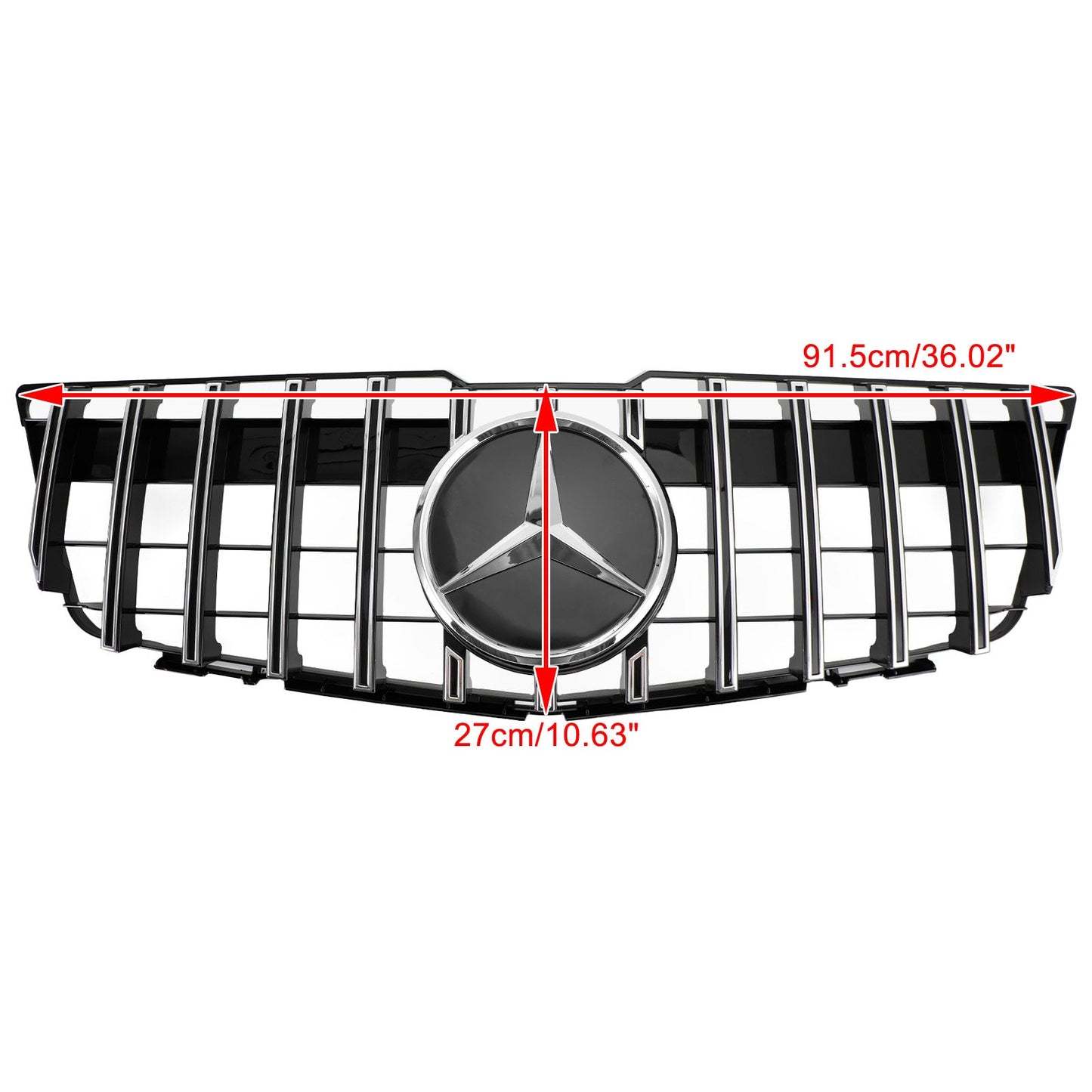 2008-2012 Mercedes Benz GLK-Class X204 Black Chrome Grille Front Bumper Replacement Grill