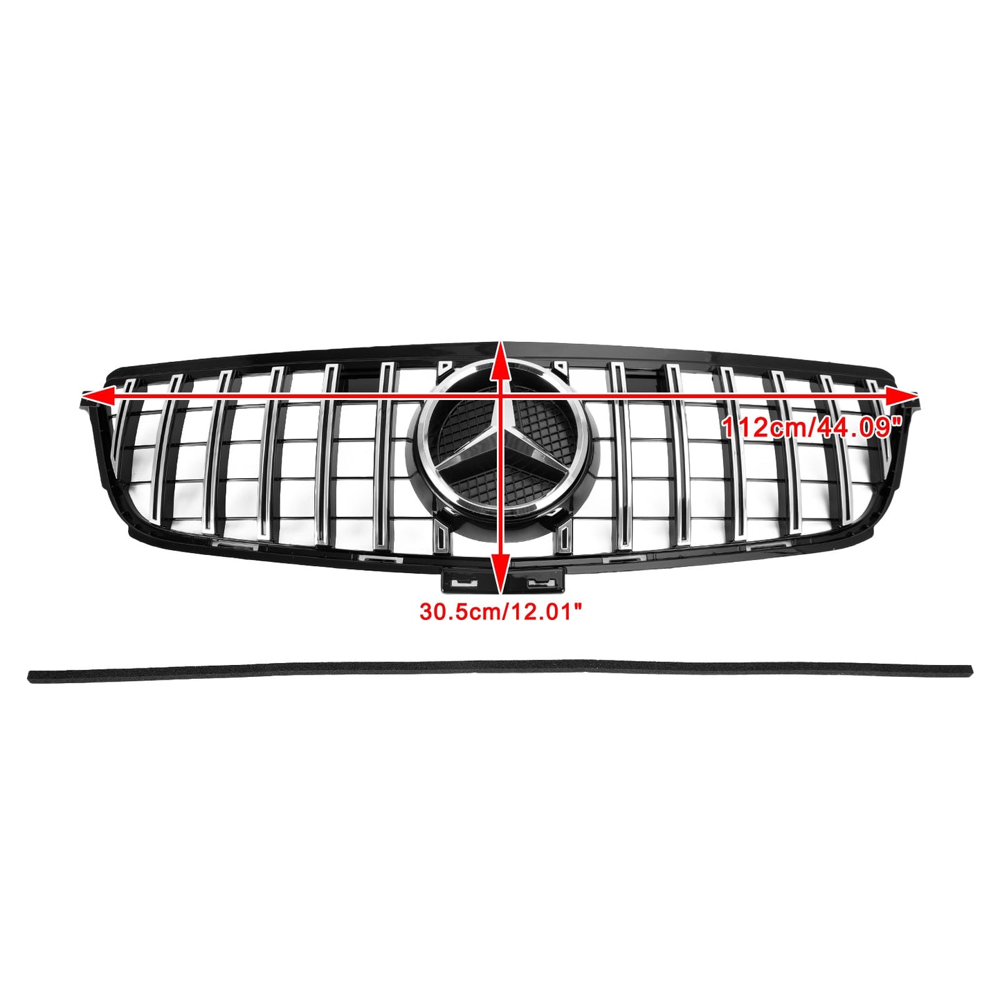 2012-2015 Benz W166 ML-Class ML300 ML320 ML350 ML400 Mercedes AMG Style Chrome Black Front Grill Replacement Grille