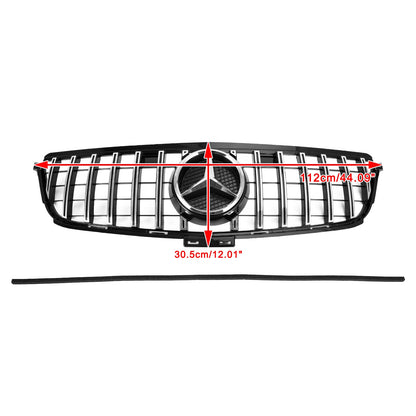 2012-2015 Benz W166 ML-Class ML300 ML320 ML350 ML400 Mercedes AMG Style Chrome Black Front Grill Replacement Grille