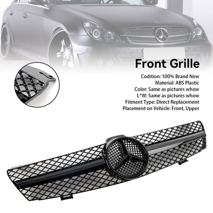 2004-2008 Mercedes Benz CLS-Class W219 C219 CLS280/320/S350/500/550 Front Bumper Grill Black Replacement Grille