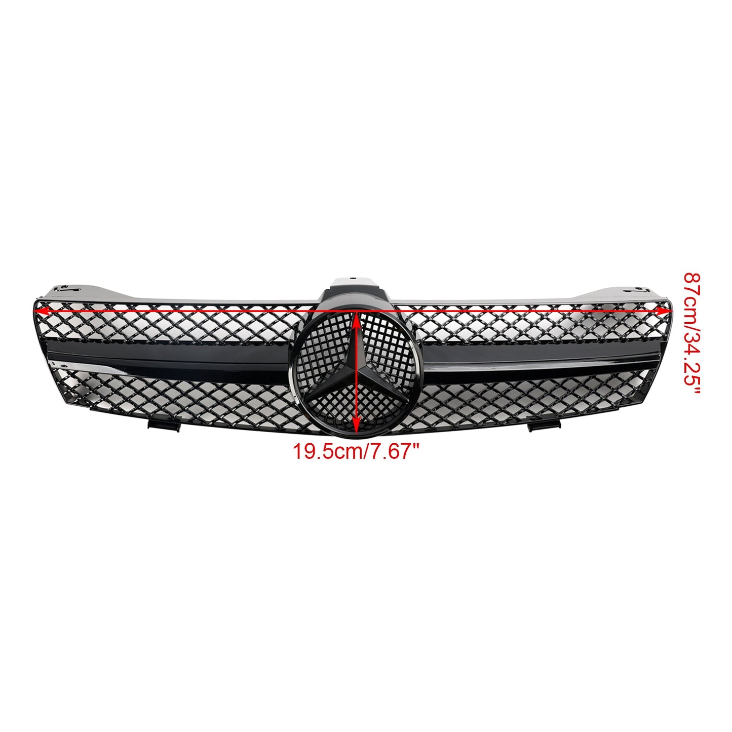 2004-2008 Mercedes Benz CLS-Class W219 C219 CLS280/320/S350/500/550 Front Bumper Grill Black Replacement Grille