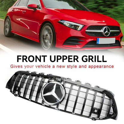 2019-2023 Mercedes Benz A-CLASS W177 AMG Style Front Grille Glossy Black Replacement Grill